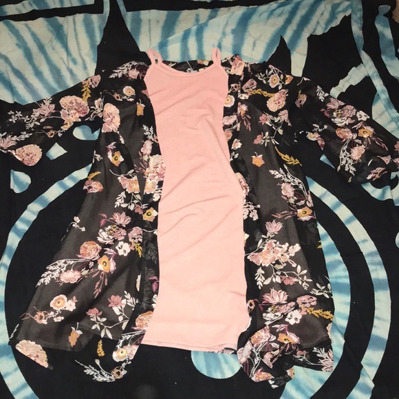 Urban Outfitters Dresses & Skirts - blush pink dress with floral cover
